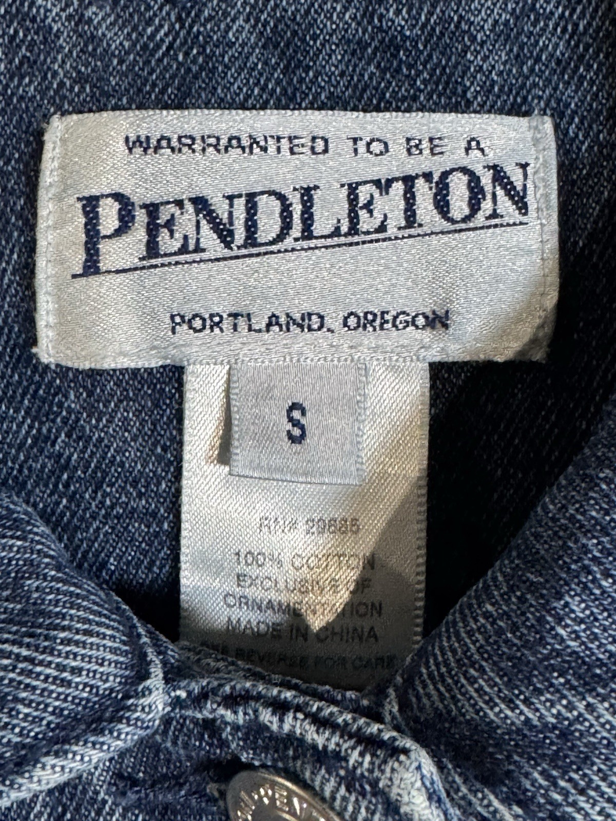 Pendleton Jean Jacket Beaded western button down … - image 5