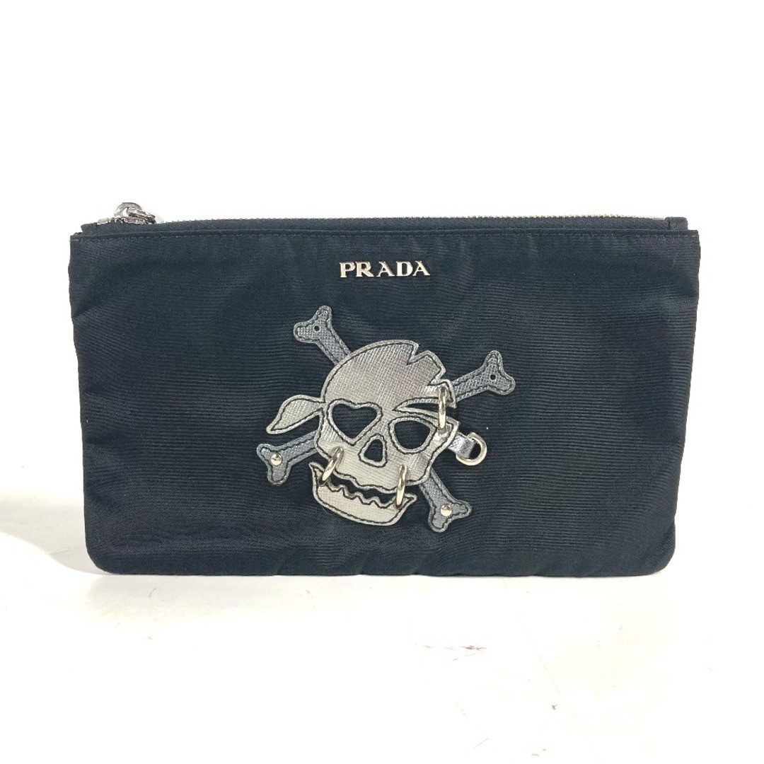PRADA skull 2M1214 makeup pouch cosmetic pouch clutch bag pouch nylon black
