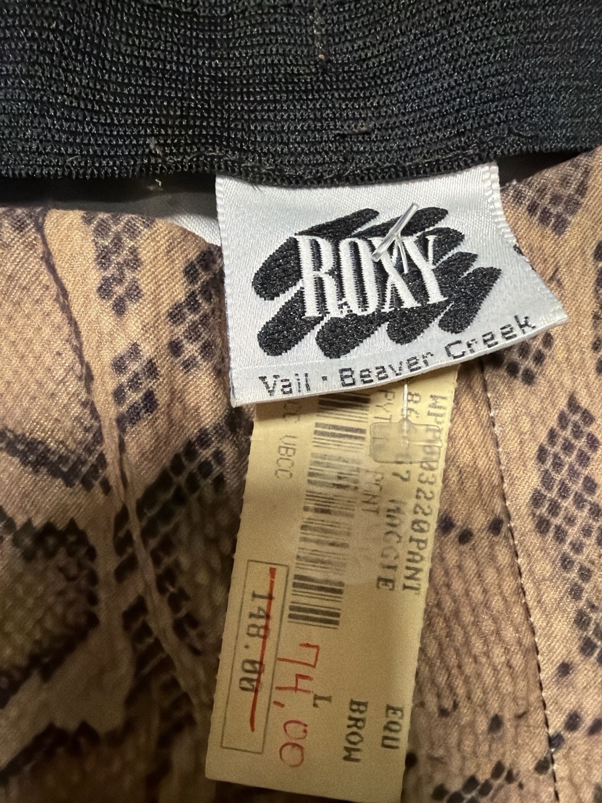 Roxy Python Print Pants Women’s Large Elastic Wai… - image 4