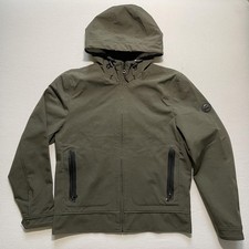 Michael Kors Jacket Mens Medium Green Hooded Full Zip Tech Soft Shell Lightweigh