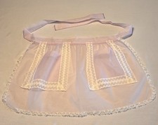Vintage Sheer Purple Lace Hostess Half Apron w Pockets