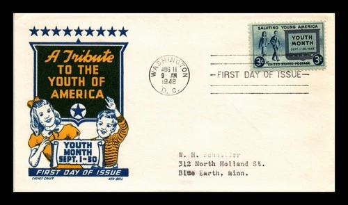 DR JIM STAMPS US COVER YOUTH OF AMERICA FDC SCOTT 963 KEN BOLL CACHET CRAFT