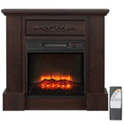 32" Electric Heater Fireplace with Mantel LED Log Flame Remote Control 1400W