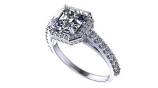 925 Sterling Silver Halo Engagement Ring With 2 CTW Round Cut Zirconia - Size 6