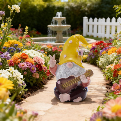 Garden Hippie Gnome Decor Statue,Funny Garden Gnomes with Peace
