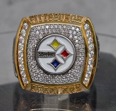 Pittsburgh Steelers Men's Moissanite Two Tone Silver Championship Ring