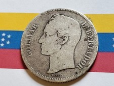 Venezuela Silver 5 Bolivares 1886