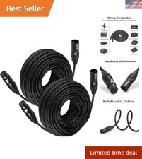 XLR Cables 50 Feet 2 Packs - Balanced Microphone Mic Cord 3 Pin XLR Male to ...