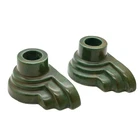 1934-1938 Puma & Pot Mark FRANKOMA Green PAIR of CANDLE HOLDERS Art Deco