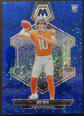 2024 Panini Mosaic - Rookies Bo Nix #312 Blue Sparkle Prizm /96 (RC)