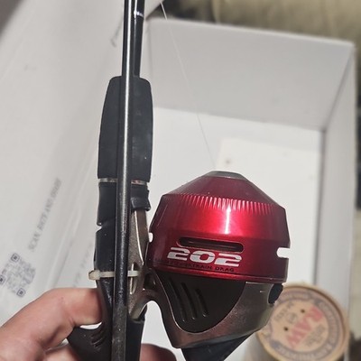 Zebco 202 Authentic Series Spincast Combo Red Black Spincast Reel Fishing Rod