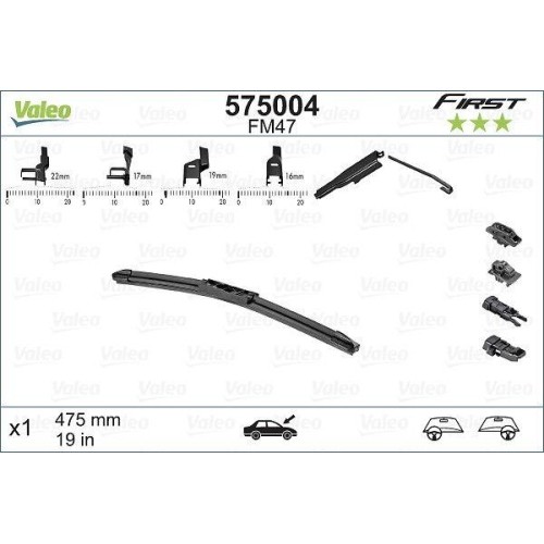 Wischblatt Valeo 575004 First Multiconnection FüR Ford Opel VW Mitte Hinten-image