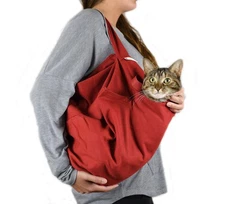 Cozy Comfort Carrier - Soft Red Cat Carrier for Vet, Nail Trimming & Travel