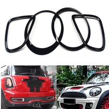 Gloss Black Headlight Taillight Frame Cover For Mini Cooper R55 R56 R57 2007-15