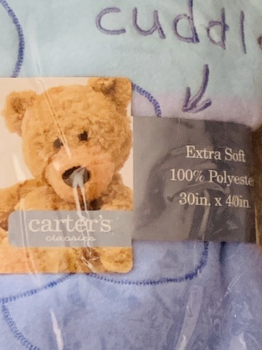 New Vintage Carters Classics Baby Blanket Fleece Bear Embroidered - Picture 2 of 4