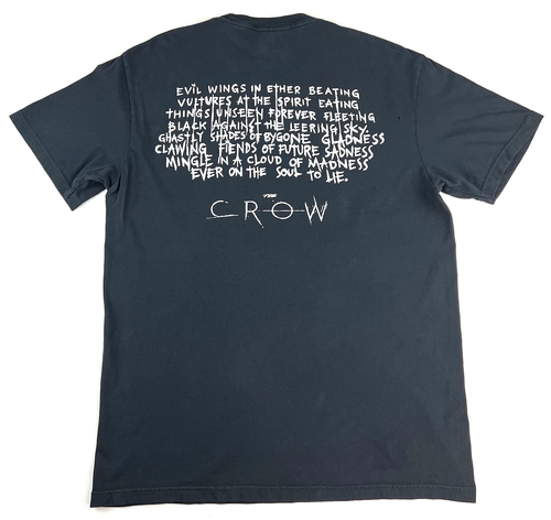 T-shirt nera Rucking Fotten The Crow stampa grafica poesia manica corta taglia L rara - Foto 3 di 7
