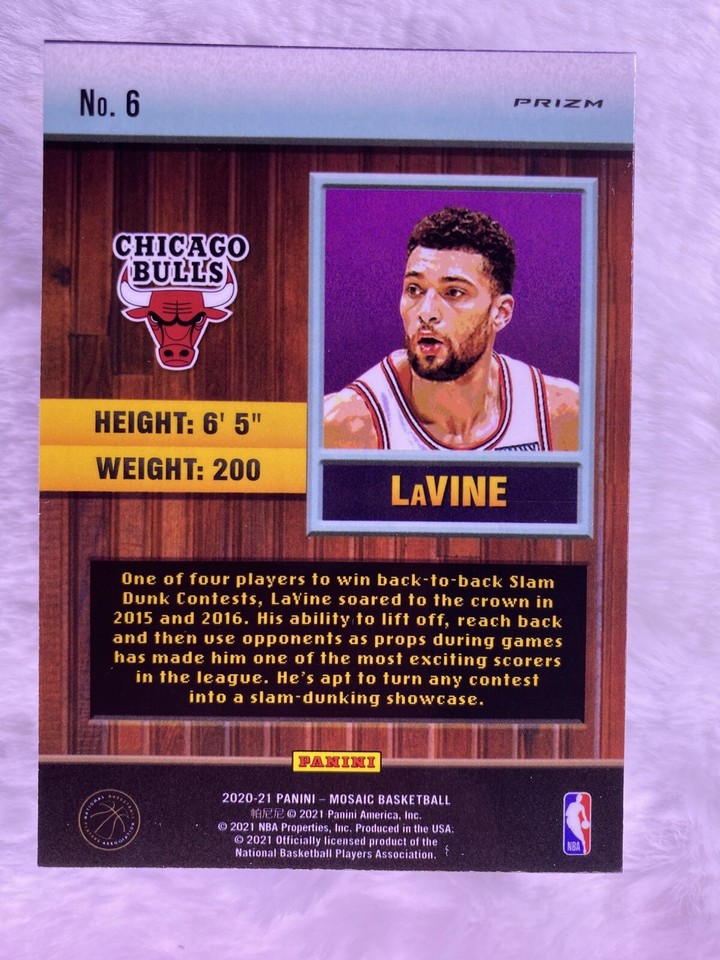 2020 Panini Mosaic Zach Lavine Jam Masters 6 Green Mosaic Prizm