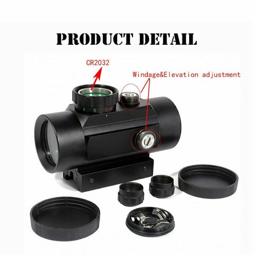Tactical Rifle Scope Red Green Dot Sight Airsoft Optics Illuminator 11/20mm Rail - Picture 4 of 39
