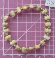 Fashion Stretch "Cream Colored" Elephant Beads 7 Inches Bracelet   28