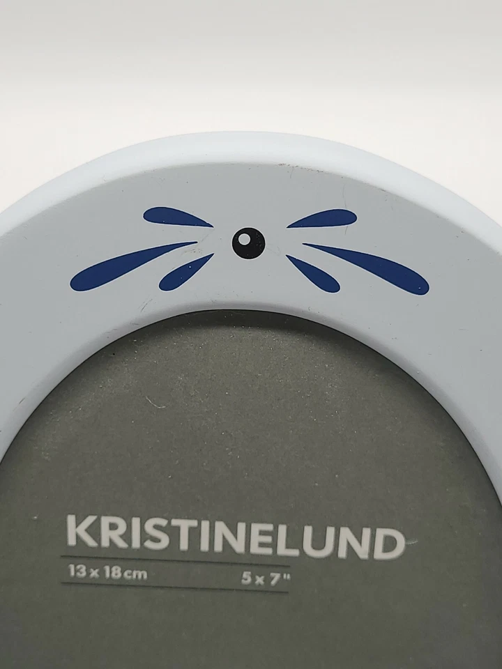 Marco de fotos ovalado IKEA Kristinelund patrón azul de 5"x7" Foto 3 de 4