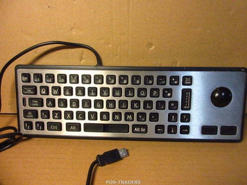 NCR STORM 2336 USB Rugged QWERTY Keyboard with Trackball Silver Metal - NO STAND - Bild 2 von 4