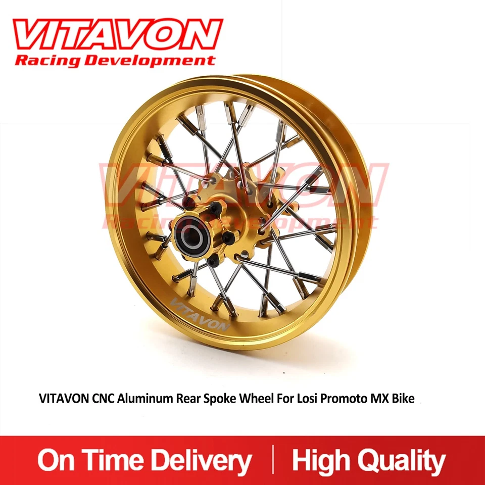 Vitavon MX Bike Spoke Wheel CNC Alu Rear Spoke Wheel For Losi Promoto MX Bike - Image 4 of 4