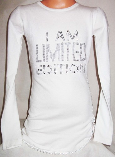 GIRLS CREAMY WHITE SPARKLY SEQUIN PRINT 