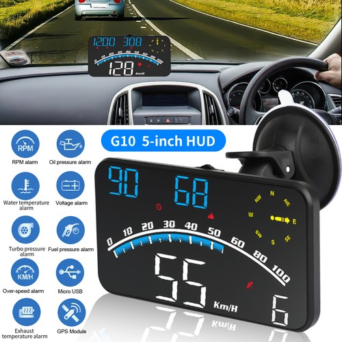5" Digital Speedometer Universal GPS Car HUD Head Up Display MPH Overspeed Alarm - Picture 1 of 11