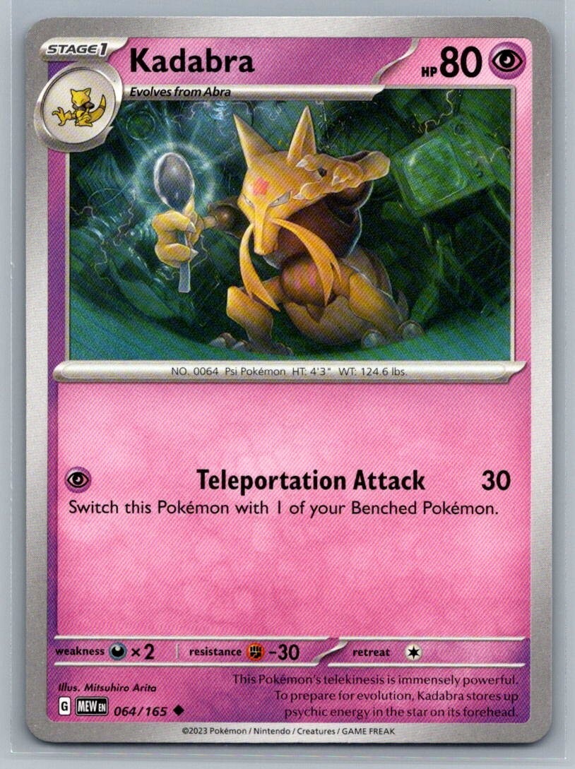Kadabra 64/165 Scarlet & Violet 151 Uncommon Pokémon TCG 2023