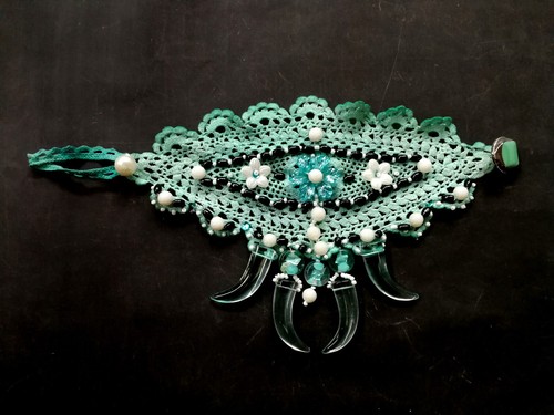 jewelry woman necklace polo neck collier handmade choker turquoise crystal horn - Picture 5 of 24