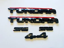 5PCS 3D GLOSS BLACK EMBLEMS OVERLAY KIT 2014-2021 for TUNDRA SR5 5.7L 4X4