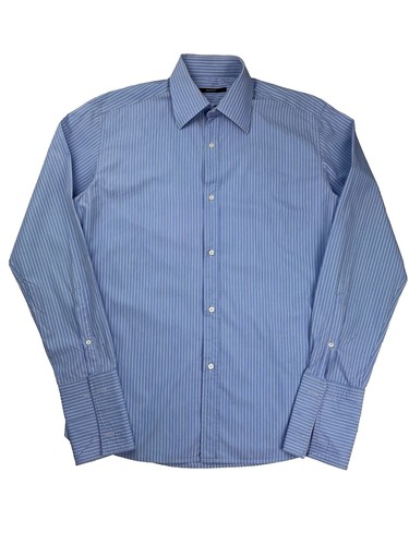 GUCCI Jumbo GG Wool Check Shirt 770438 48 Blue mens USED | eBay