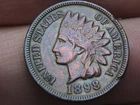 1898 Indian Head Cent Penny- XF Details, Toned