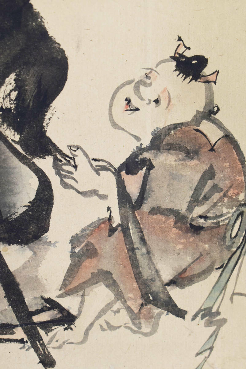 HANGING SCROLL JAPANESE PAINTING JAPAN HERMIT Longevity ANTIQUE