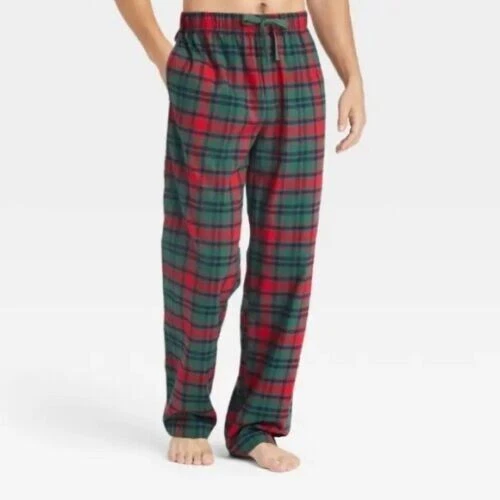 NWT Men s Plaid Flannel Lounge Pajama Pants Goodfellow Co Green