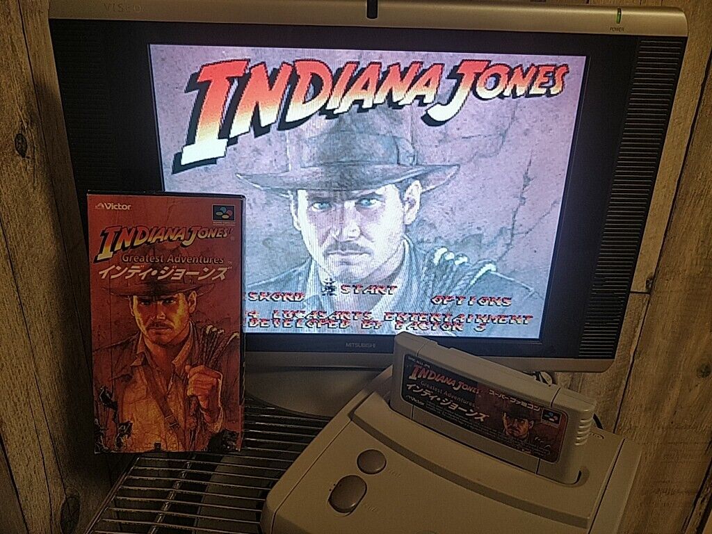 Indiana Jones' Greatest Adventures Super Famicom SFC Cart,Manual,Boxed set-d0517 Indiana Jones' Greatest Adventures Super Famicom SFC Cart,Manual,Boxed set-d0517
