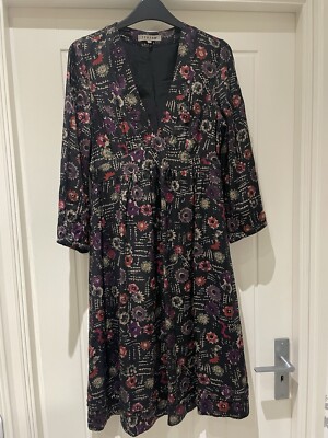 Ladies jigsaw 100% Silk Dress Size 10 UK