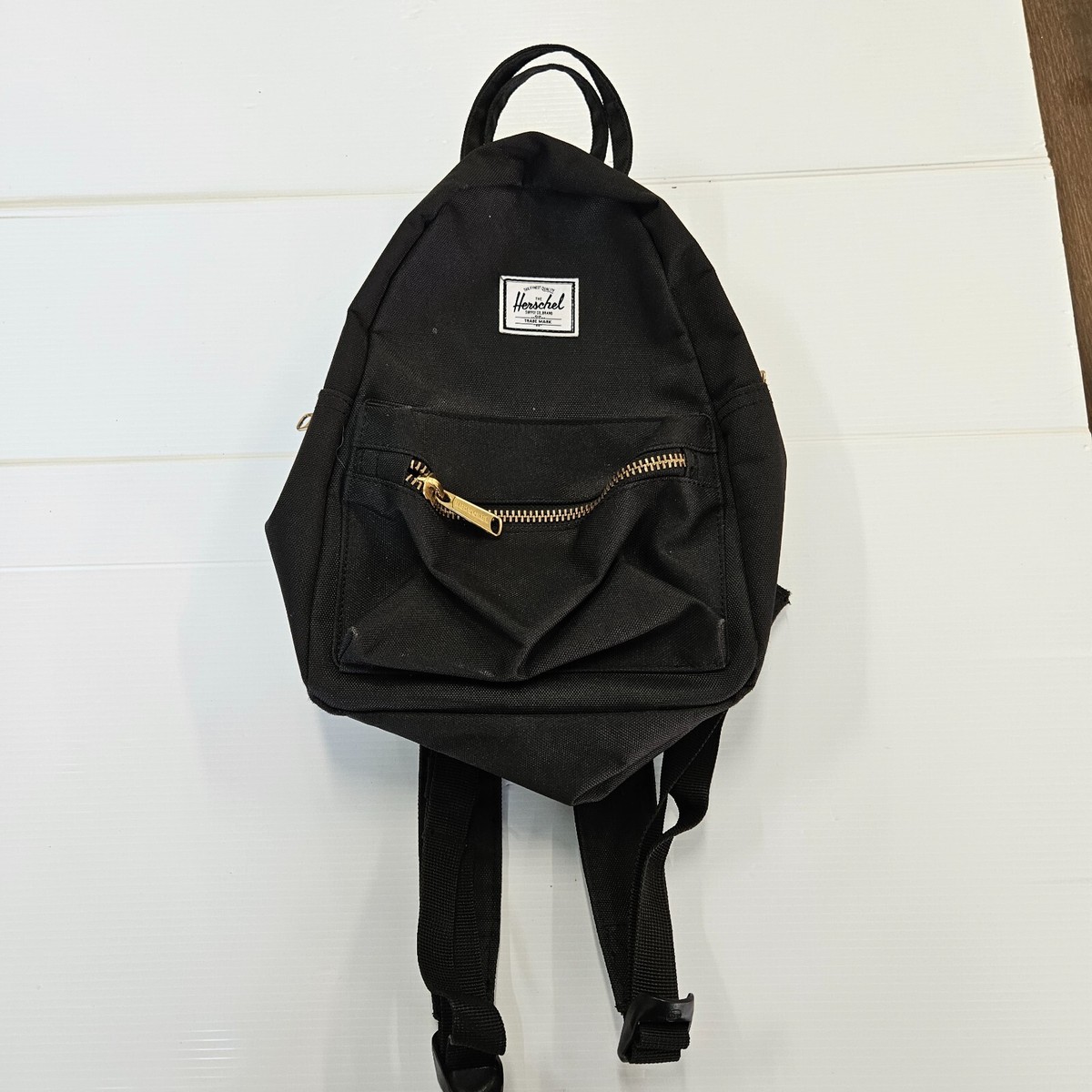 Herschel Supply Co Retreat Black Backpack School golden color
