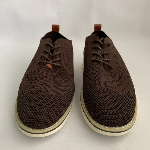 Steve Madden Big Boys Mark Oxford Brown Round Wingtip Knit Lace Up Shoes Size 4 - Picture 6 of 10
