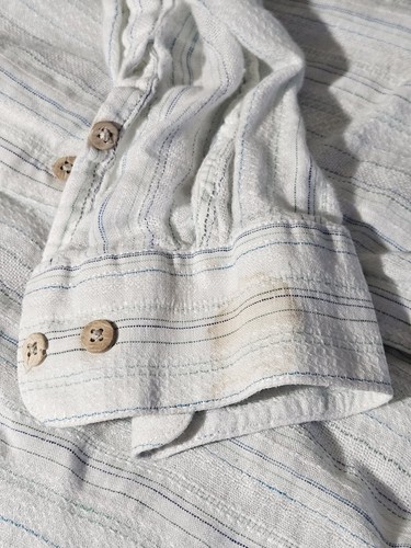 Jos. A. Bank Shirt Adult Medium White Stripes Button Up Long Sleeve Linen Mens - Picture 6 of 7