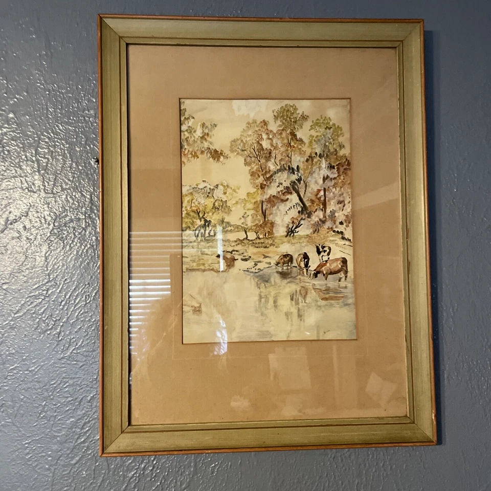 Estate Sisson Watercolor Painting Landscape Vintage Signed w/Initials Can't Read - Image 3 of 4