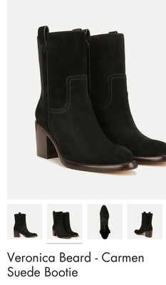 Veronica Beard Carmen Suede Western Bootie Size 381/2 