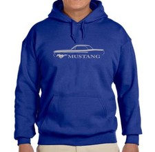 1965 1966 Ford Mustang Coupe Royal Blue Hoodie Sweatshirt FREE SHIP