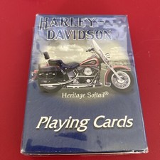 HARLEY-DAVIDSON PLAYING CARDS BLUE BOX HERITAGE SOFTAIL U.S.A.  2001 New In Wrap