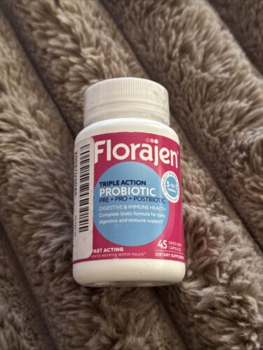 Florajen Complete Triple Action Probiotic Prebiotic & Postbiotic 45 Capsules NEW - Picture 1 of 2