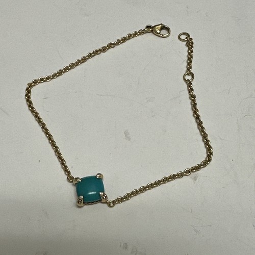 Bracciale regolabile DAVID YURMAN oro giallo 18 kt Chatelaine turchese e diamanti - Foto 2 di 10