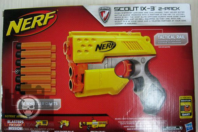 Nerf Guns Scout IX-3 Blaster 2 Pack, N-Strike 12 Whistler Darts