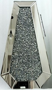 Diamant Zerdrücken Kristall Glitzer Silber Verspiegelt Deko Kerzenständer Hoch