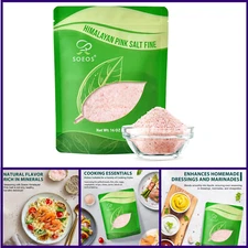 Soeos Himalayan Pink Salt, Fine Grain, 16 oz (1 Pound), Pink Himalayan Sea Salt,