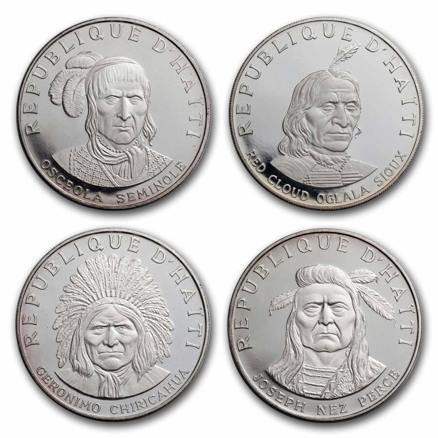1971 Haiti Silver 10 Gourdes Native American Chieftains Proof | eBay
